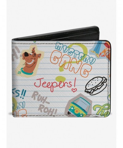 Absolute Discount Scooby-Doo! Notebook Doodles Collage Bifold Wallet $8.15 Wallets