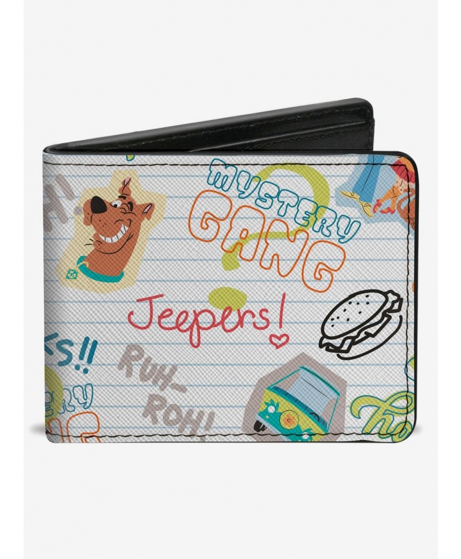 Absolute Discount Scooby-Doo! Notebook Doodles Collage Bifold Wallet $8.15 Wallets