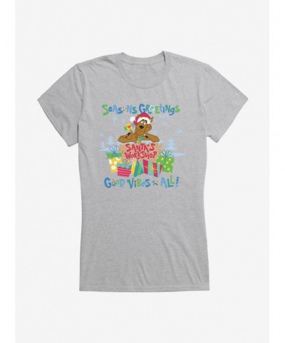 Exclusive Price Scooby-Doo Seasons Greetings Good Vibes Girls T-Shirt $7.97 T-Shirts