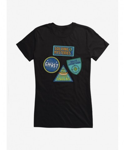 Absolute Discount Scooby-Doo Solving Mysteries Scooby Badges Girls T-Shirt $9.16 T-Shirts