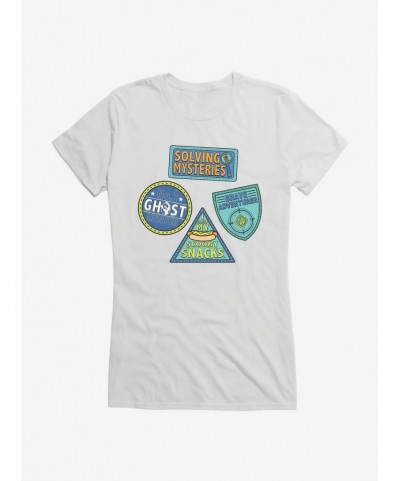 Absolute Discount Scooby-Doo Solving Mysteries Scooby Badges Girls T-Shirt $9.16 T-Shirts