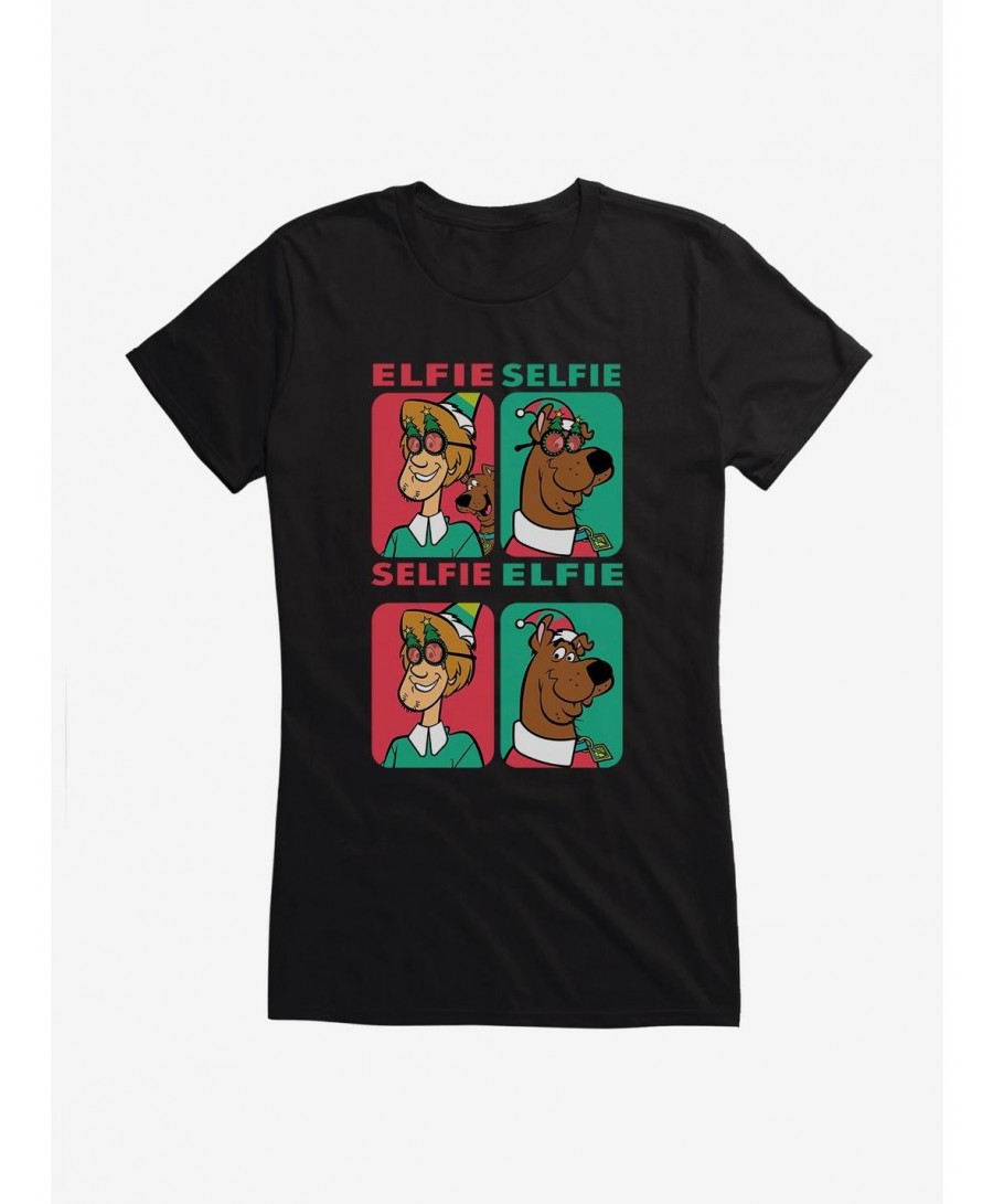 Seasonal Sale Scooby-Doo Holiday Shaggy And Scooby Elfie Selfie Girls T-Shirt $9.56 T-Shirts