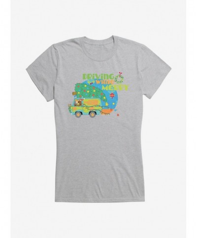 New Arrival Scooby-Doo Holidays Driving While Merry Mystery Machine Girls T-Shirt $7.57 T-Shirts