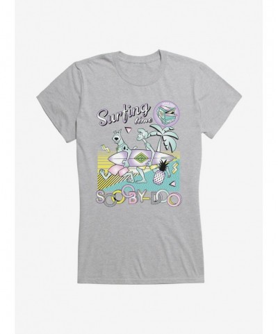 Seasonal Sale Scooby-Doo Retro Chrome Surfing Time Girls T-Shirt $8.17 T-Shirts