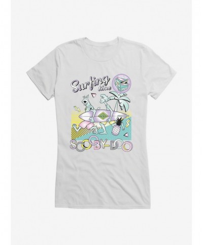 Seasonal Sale Scooby-Doo Retro Chrome Surfing Time Girls T-Shirt $8.17 T-Shirts