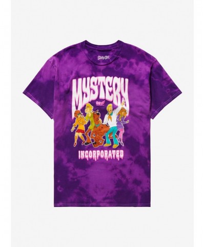 Discount Sale Scooby-Doo! Mystery Incorporated Purple Tie-Dye Boyfriend Fit Girls T-Shirt $12.72 T-Shirts