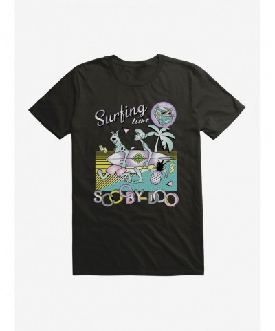 Discount Sale Scooby-Doo Retro Chrome Surfing Time T-Shirt $8.03 T-Shirts