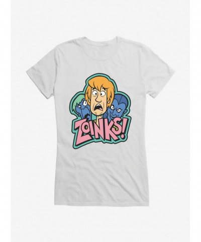 Discount Sale Scooby-Doo Zoinks Monsters Behind Shaggy Girls Girls T-Shirt $8.76 T-Shirts