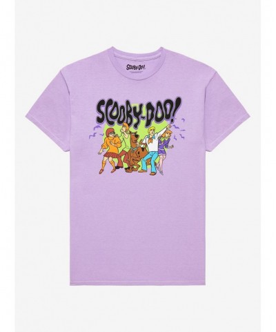 Exclusive Price Scooby-Doo! Mystery Gang Purple Boyfriend Fit Girls T-Shirt $9.15 T-Shirts