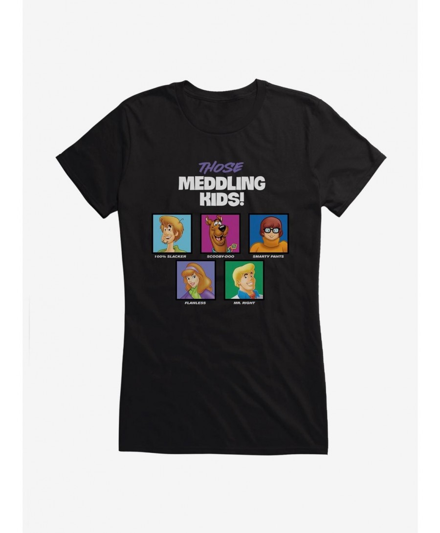 Value for Money Scooby-Doo Those Meddling Kids: Velma, Fred, Daphne, Shaggy And Scooby Girls T-Shirt $6.97 T-Shirts