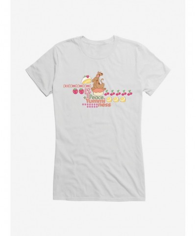 Flash Sale Scooby-Doo So Yummy Love, Peace, And Yumminess Girls T-Shirt $6.18 T-Shirts