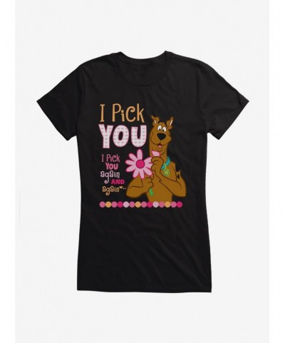 Best Deal Scooby-Doo Valentines I Pick You Flowers Girls T-Shirt $5.98 T-Shirts