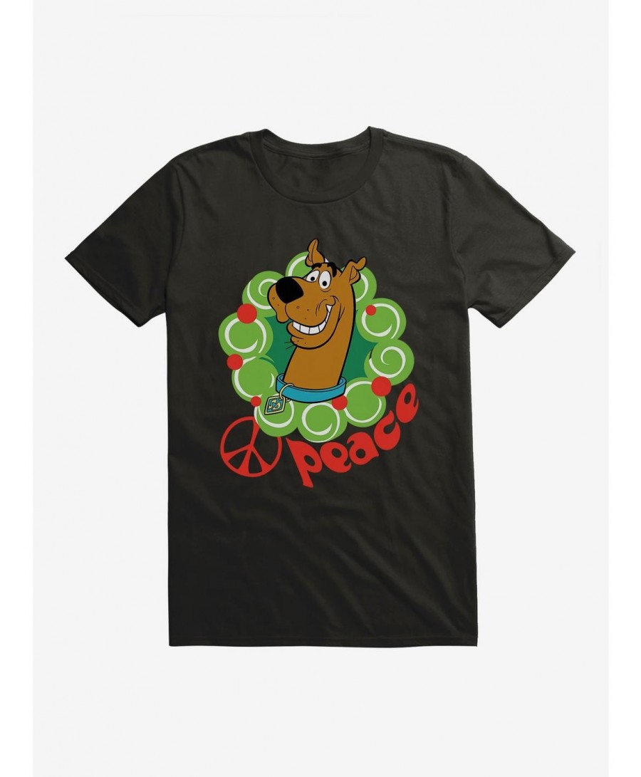 Bestselling Scooby-Doo Holiday Peace Wreath T-Shirt $7.27 T-Shirts