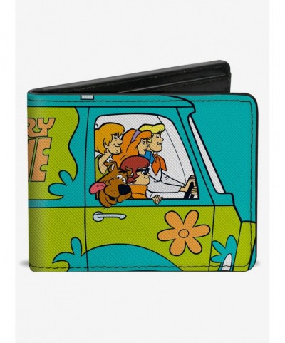 New Arrival Scooby-Doo! Group Driving Mystery Machine Side Pose Bifold Wallet $10.24 Wallets