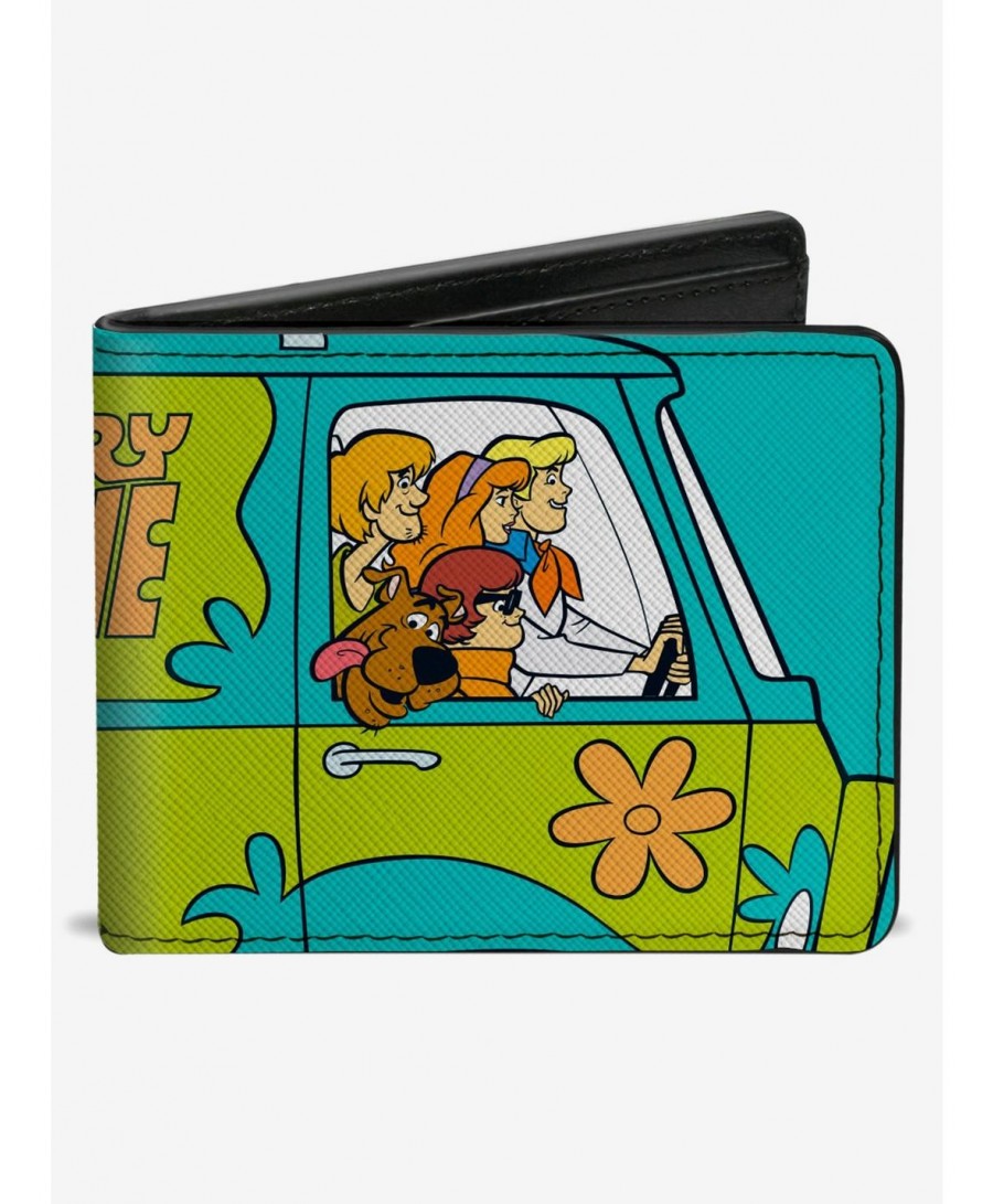 New Arrival Scooby-Doo! Group Driving Mystery Machine Side Pose Bifold Wallet $10.24 Wallets