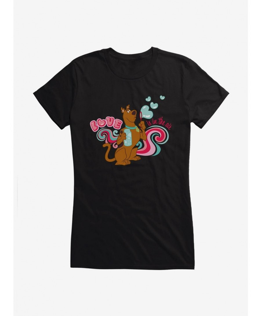 New Arrival Scooby-Doo Valentines Love Is In The Air Bubbles Girls T-Shirt $8.57 T-Shirts