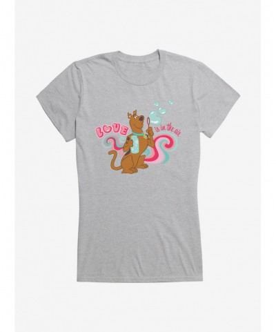 New Arrival Scooby-Doo Valentines Love Is In The Air Bubbles Girls T-Shirt $8.57 T-Shirts