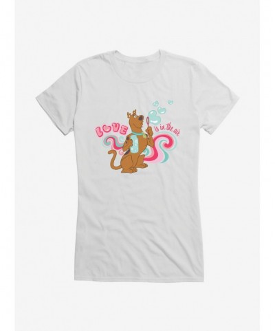 New Arrival Scooby-Doo Valentines Love Is In The Air Bubbles Girls T-Shirt $8.57 T-Shirts