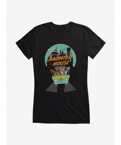 Discount Scooby-Doo Halloween Scooby And The Gang Mysteries Of The Haunted House Mystery Machine Girls T-Shirt $9.36 T-Shirts