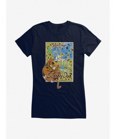 Seasonal Sale Scooby-Doo Greetings From Crystal Cove Map Girls T-Shirt $7.17 T-Shirts