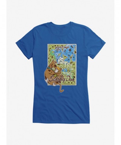 Seasonal Sale Scooby-Doo Greetings From Crystal Cove Map Girls T-Shirt $7.17 T-Shirts