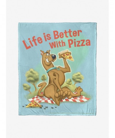 Seasonal Sale Scooby-Doo Pizza Is Life Throw Blanket $23.96 Blankets