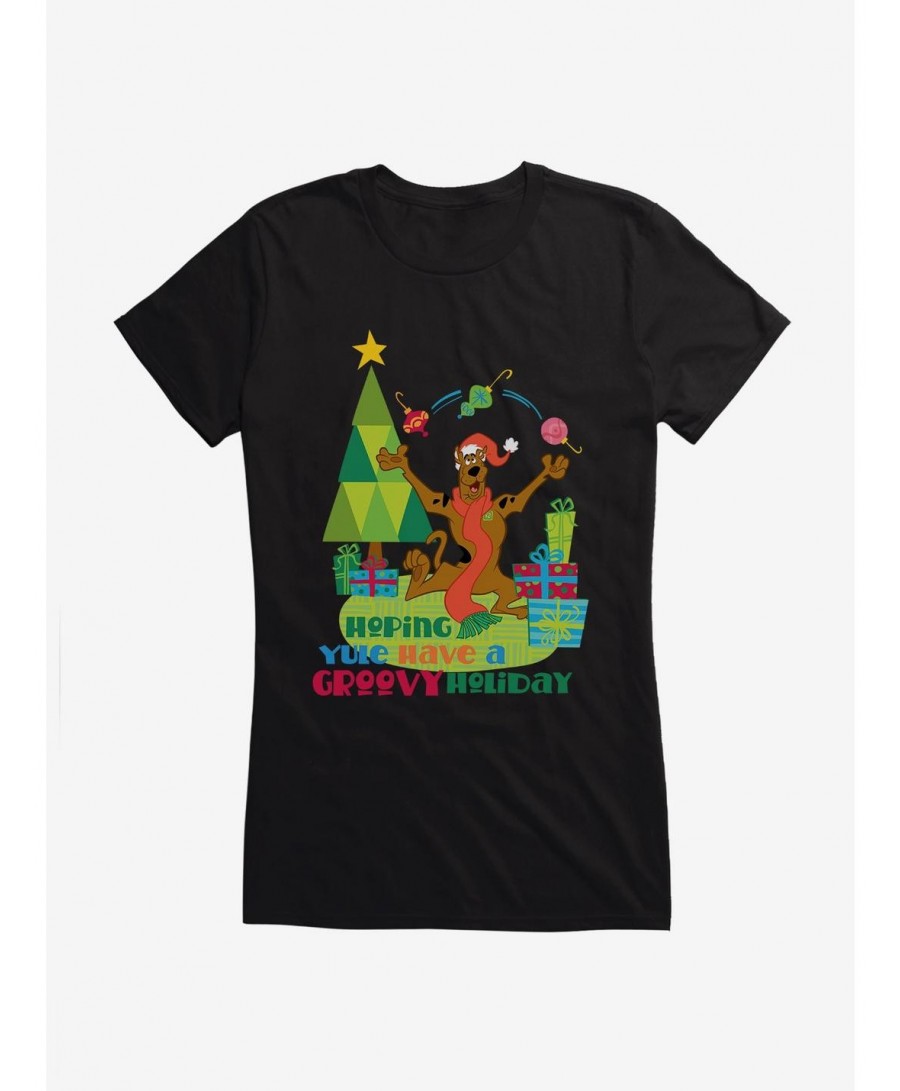 Hot Sale Scooby-Doo Holidays Scooby Hoping Yule Have A Groovy Holiday Girls T-Shirt $7.37 T-Shirts