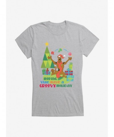 Hot Sale Scooby-Doo Holidays Scooby Hoping Yule Have A Groovy Holiday Girls T-Shirt $7.37 T-Shirts