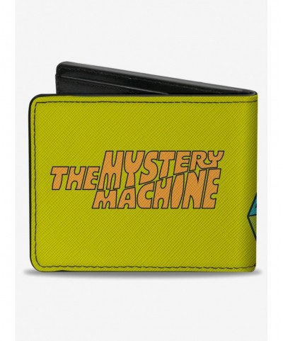 Absolute Discount Scooby-Doo! Group Driving Mystery Machine Front Pose And Text Bifold Wallet $10.45 Wallets