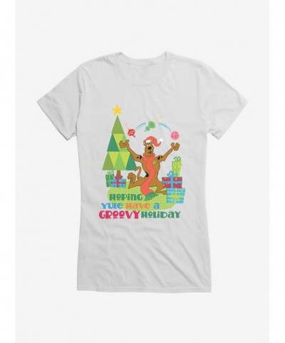 Hot Sale Scooby-Doo Holidays Scooby Hoping Yule Have A Groovy Holiday Girls T-Shirt $7.37 T-Shirts